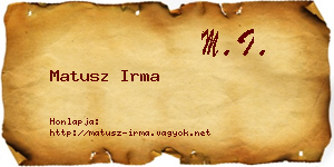 Matusz Irma névjegykártya