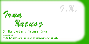 irma matusz business card